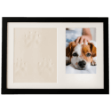 Kit cadre photo chien avec argile pour empreinte de patte – Cadre photo souvenir d'intérieur en bois pour chien