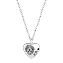 Personalised Dog Memorial Heart Urn Necklace – Engraved Pet Picture-to-drawing Ashes Keepsake with Name