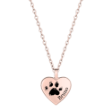 Personalised Dog Memorial Heart Urn Necklace – Engraved Pet Paw Print Ashes Keepsake with Name