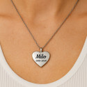 Personalised Dog Memorial Heart Urn Necklace – Engraved Pet Ashes Keepsake with Name & Dates