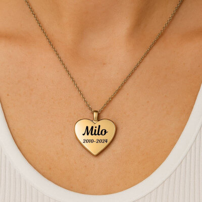 Personalised Dog Memorial Heart Urn Necklace –...