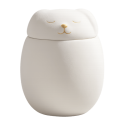 Personalised Ceramic Dog Urn with Sleeping Pet Lid – Pet Cremation Urn for Ashes with Name, Dates & Eternal Love Design