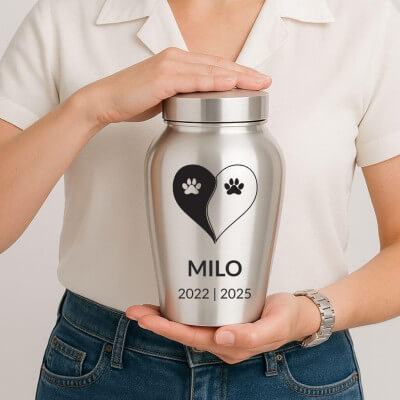 Personalised Dog Urn with Engraved Name, Dates...