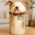 Personalised Handmade Ceramic Dog Urn by Breed – Custom Memorial Urn with Painted Portrait &  Closed Eyes Design