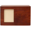 Personalised Wooden Dog Urn Box with Photo – Engraved Memorial Box for Ashes with Name, Dates & Tribute