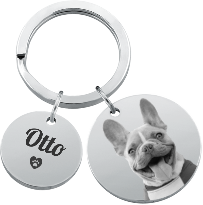 copy of 2 circles engraved keyring with picture