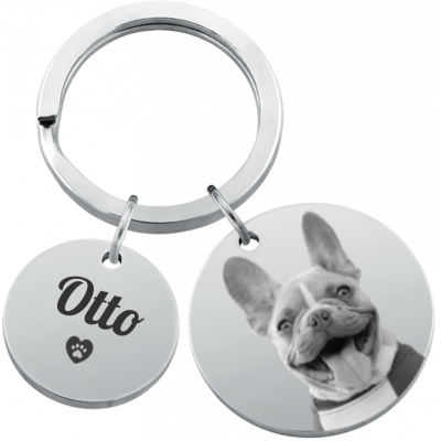 copy of 2 circles engraved keyring with picture