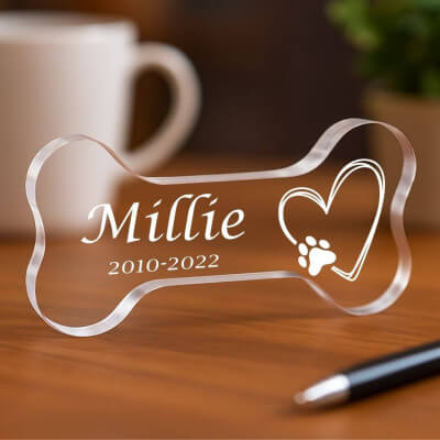 Personalised Dog Memorial Gift - Bone-Shaped...