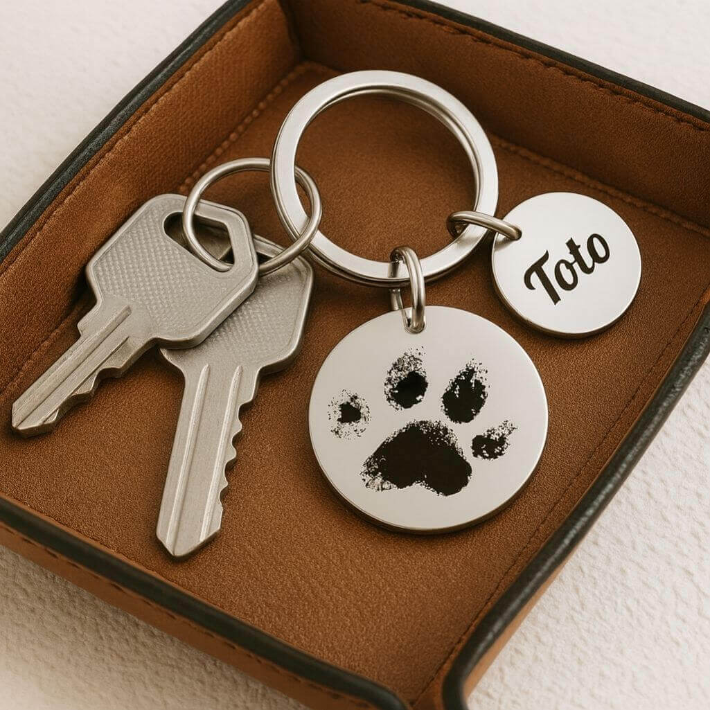 copy of 2 circles engraved keyring with picture