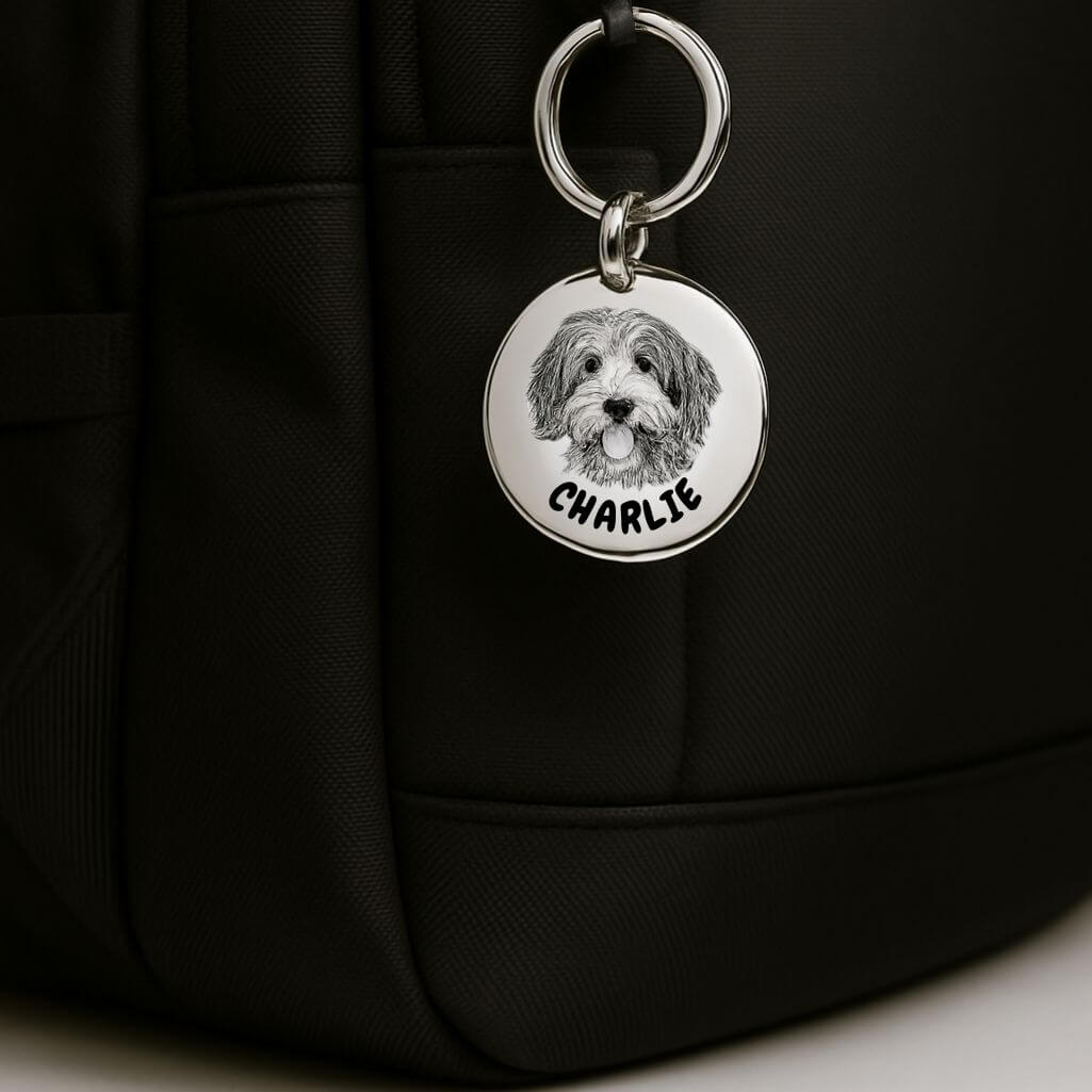 1Round Pet Portrait Keyring
